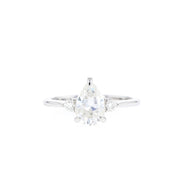 1.33 CT Pear Cut 3 Stones Moissanite Engagement Ring - Barbara Maison 