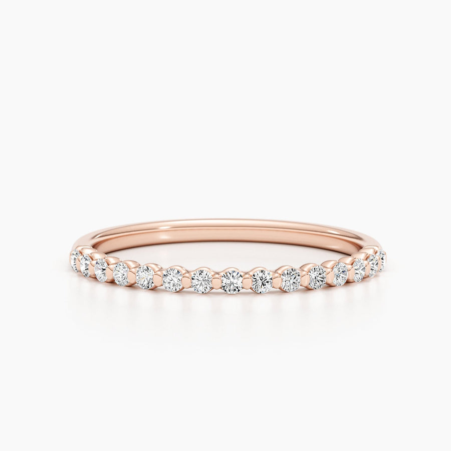 0.3 CT Round Half Eternity Stackable Wedding Band