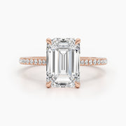 4.5ct Emerald G- VS Pave Diamond Engagement Ring