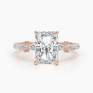 4ct Radiant G- VS Dainty Diamond Engagement Ring