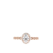 0.84-1.91 CT Oval Cut Halo & Pave Moissanite Engagement Ring - Barbara Maison 