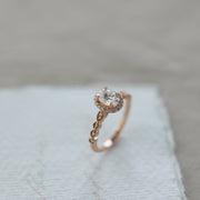 0.84-1.91 CT Oval Cut Halo & Pave Moissanite Engagement Ring - Barbara Maison 