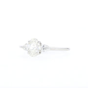 0.84-1.91 CT Oval Cut 3 Stones Moissanite Engagement Ring - Barbara Maison 