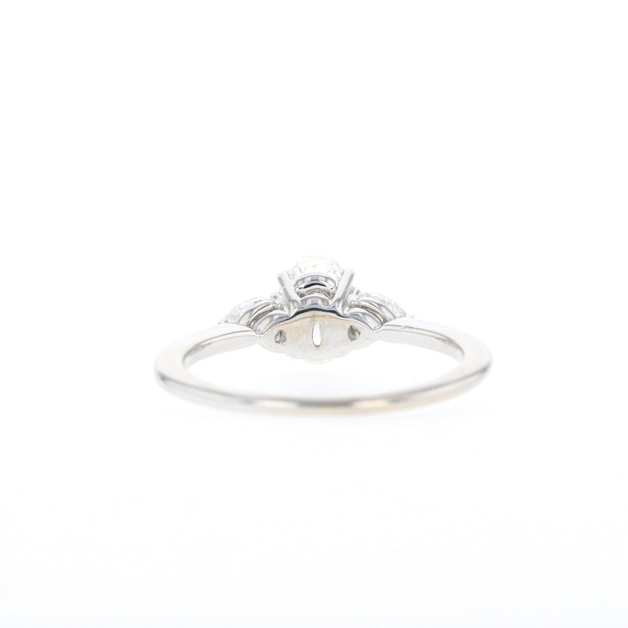 0.84-1.91 CT Oval Cut 3 Stones Moissanite Engagement Ring - Barbara Maison 