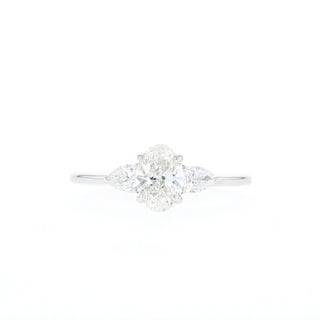 0.84-1.91 CT Oval Cut 3 Stones Moissanite Engagement Ring - Barbara Maison 