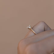 0.84-1.91 CT Oval Cut 3 Stones Moissanite Engagement Ring - Barbara Maison 