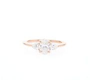 0.84-1.91 CT Oval Cut 3 Stones Moissanite Engagement Ring - Barbara Maison 