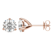 0.50 CT-4.0 CT Round Solitaire CVD F/VS Diamond Earrings - Barbara Maison 