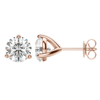 0.50 CT-4.0 CT Round Solitaire CVD F/VS Diamond Earrings - Barbara Maison 