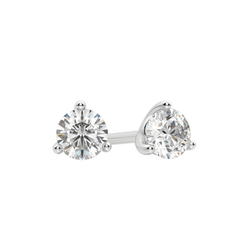 0.50 CT-4.0 CT Round Solitaire CVD F/VS Diamond Earrings - Barbara Maison 