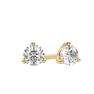 0.50 CT-4.0 CT Round Solitaire CVD F/VS Diamond Earrings - Barbara Maison 