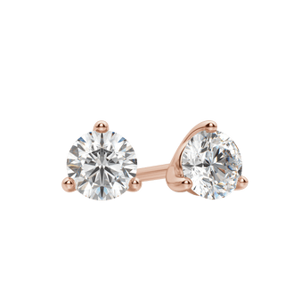 0.50 CT-4.0 CT Round Solitaire CVD F/VS Diamond Earrings - Barbara Maison 