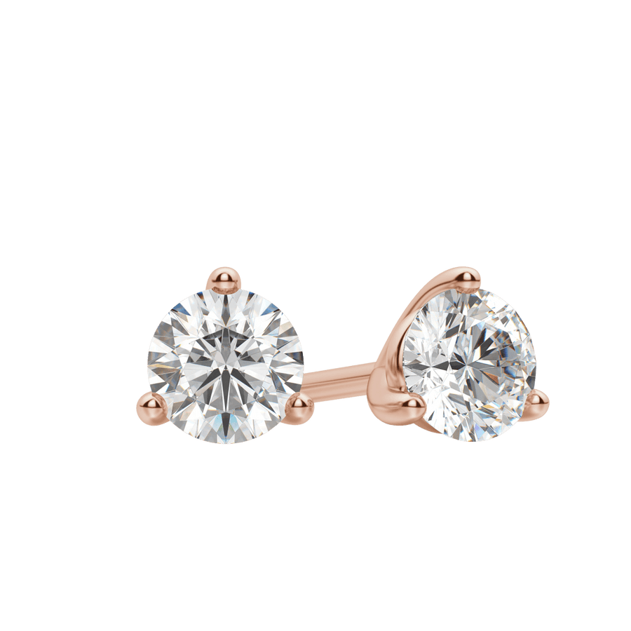 0.50 CT-4.0 CT Round Solitaire CVD F/VS Diamond Earrings - Barbara Maison 