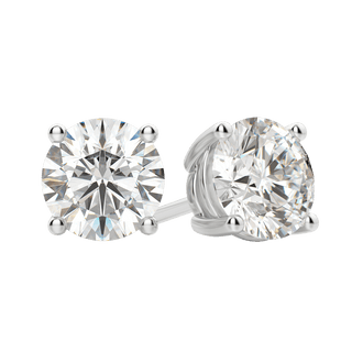 0.50 CT-4.0 CT Round Solitaire CVD F/VS Diamond Earrings - Barbara Maison 