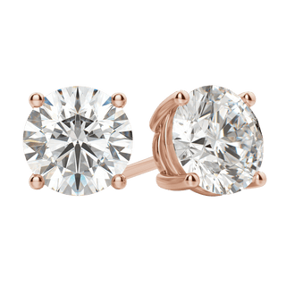 0.50 CT-4.0 CT Round Solitaire CVD F/VS Diamond Earrings - Barbara Maison 