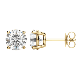 0.50 CT-4.0 CT Round Solitaire CVD F/VS Diamond Earrings - Barbara Maison 