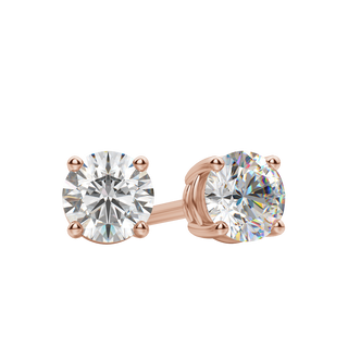 0.50 CT-4.0 CT Round Solitaire CVD F/VS Diamond Earrings - Barbara Maison 