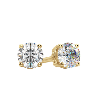 0.50 CT-4.0 CT Round Solitaire CVD F/VS Diamond Earrings - Barbara Maison 