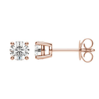 0.50 CT-4.0 CT Round Solitaire CVD F/VS Diamond Earrings - Barbara Maison 