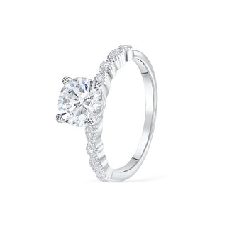 1.50 CT Round Cut Solitaire Moissanite Engagement Ring - Barbara Maison 