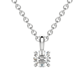 0.25-1.5 CT Round Solitaire F/VS Lab Grown Diamond Necklace - Barbara Maison 