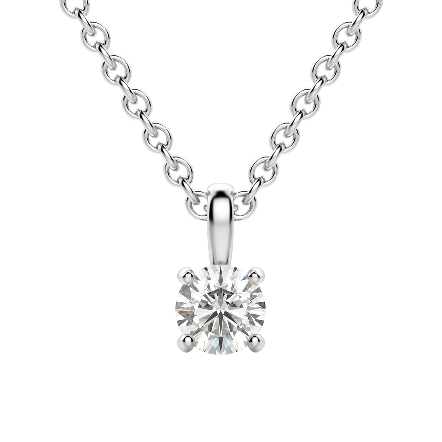 0.25-1.5 CT Round Solitaire F/VS Lab Grown Diamond Necklace - Barbara Maison 