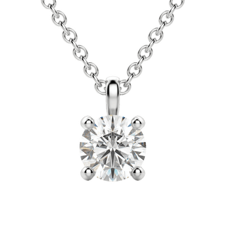 0.25-1.5 CT Round Solitaire F/VS Lab Grown Diamond Necklace - Barbara Maison 