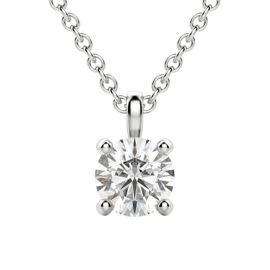 0.25-1.5 CT Round Solitaire F/VS Lab Grown Diamond Necklace - Barbara Maison 