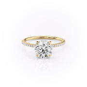 1.60 CT Round Cut Solitaire Pave Setting Moissanite Engagement Ring - Barbara Maison 
