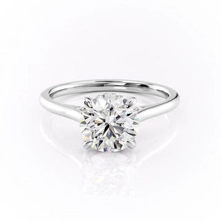 1.60 CT Round Cut Solitaire Hidden Halo Setting Moissanite Engagement Ring - Barbara Maison 