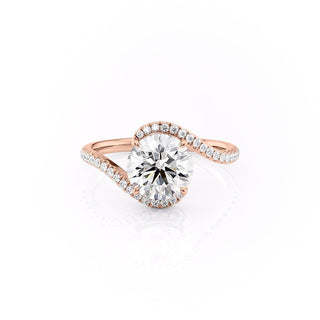 1.35 CT Round Cut Bypass Setting Moissanite Engagement Ring - Barbara Maison 