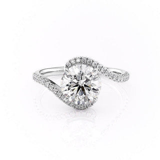 1.35 CT Round Cut Bypass Setting Moissanite Engagement Ring - Barbara Maison 