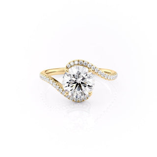 1.35 CT Round Cut Bypass Setting Moissanite Engagement Ring - Barbara Maison 