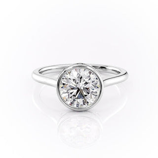 1.60 CT Round Cut Bezel Solitaire Moissanite Engagement Ring - Barbara Maison 