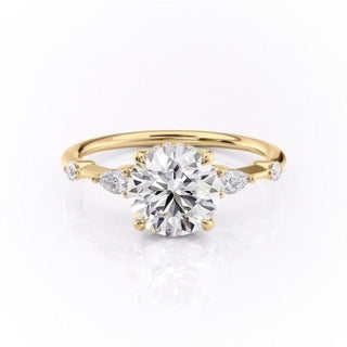 1.60 CT Round Cut Hidden Halo Setting Moissanite Engagement Ring - Barbara Maison 