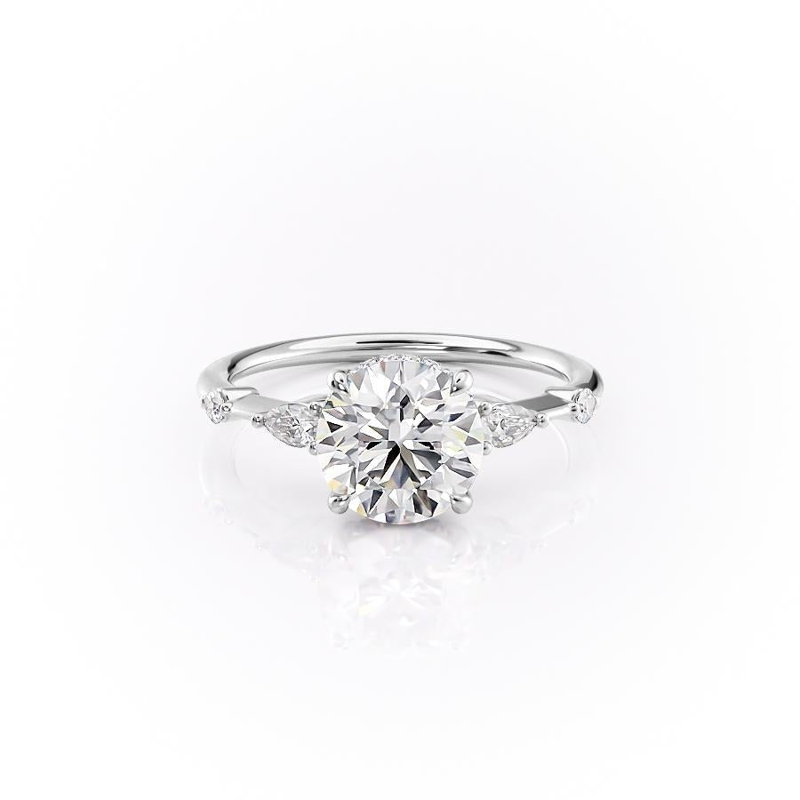 1.60 CT Round Cut Hidden Halo Setting Moissanite Engagement Ring - Barbara Maison 