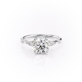 1.60 CT Round Cut Hidden Halo Setting Moissanite Engagement Ring - Barbara Maison 