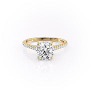 1.60 CT Round Cut Solitaire Pave Setting Moissanite Engagement Ring - Barbara Maison 