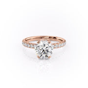 1.60 CT Round Cut Solitaire Pave Setting Moissanite Engagement Ring - Barbara Maison 
