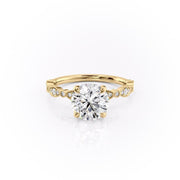 1.60 CT Round Cut Milgrain Solitaire Style Moissanite Engagement Ring - Barbara Maison 
