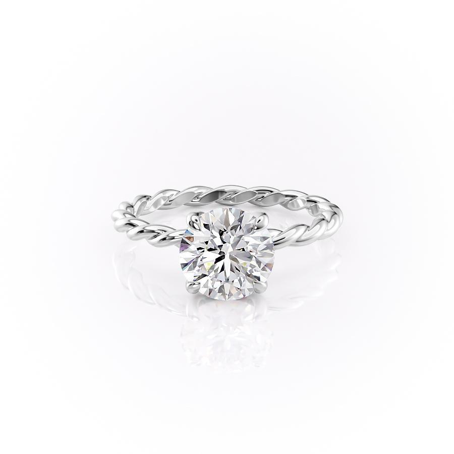 1.60 CT Round Cut Solitaire Twisted Rope Moissanite Engagement Ring - Barbara Maison 