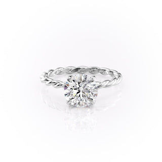 1.60 CT Round Cut Solitaire Twisted Rope Moissanite Engagement Ring - Barbara Maison 