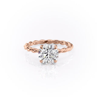 1.60 CT Round Cut Solitaire Twisted Rope Moissanite Engagement Ring - Barbara Maison 