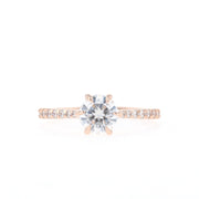1.0 CT Round Cut Solitaire Moissanite Engagement Ring - Barbara Maison 