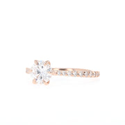 1.0 CT Round Cut Solitaire Moissanite Engagement Ring - Barbara Maison 