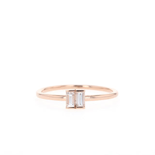 Baguette Solitaire Moissanite Engagement Ring