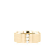 Satin-Finish Stone Setting White Gold Men's Band - Barbara Maison 