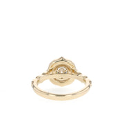 1 CT Round Cut Halo & Pave Moissanite Engagement Ring - Barbara Maison 