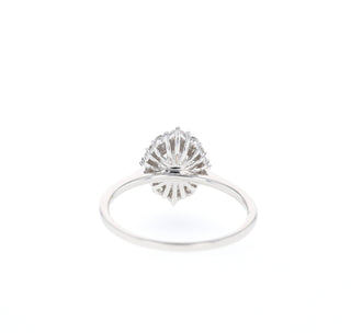 0.56 CT Round Rose Cut Halo Moissanite Engagement Ring - Barbara Maison 