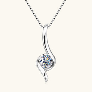 1.0 CT Round Moissanite Diamond Solitaire Necklace - Barbara Maison 